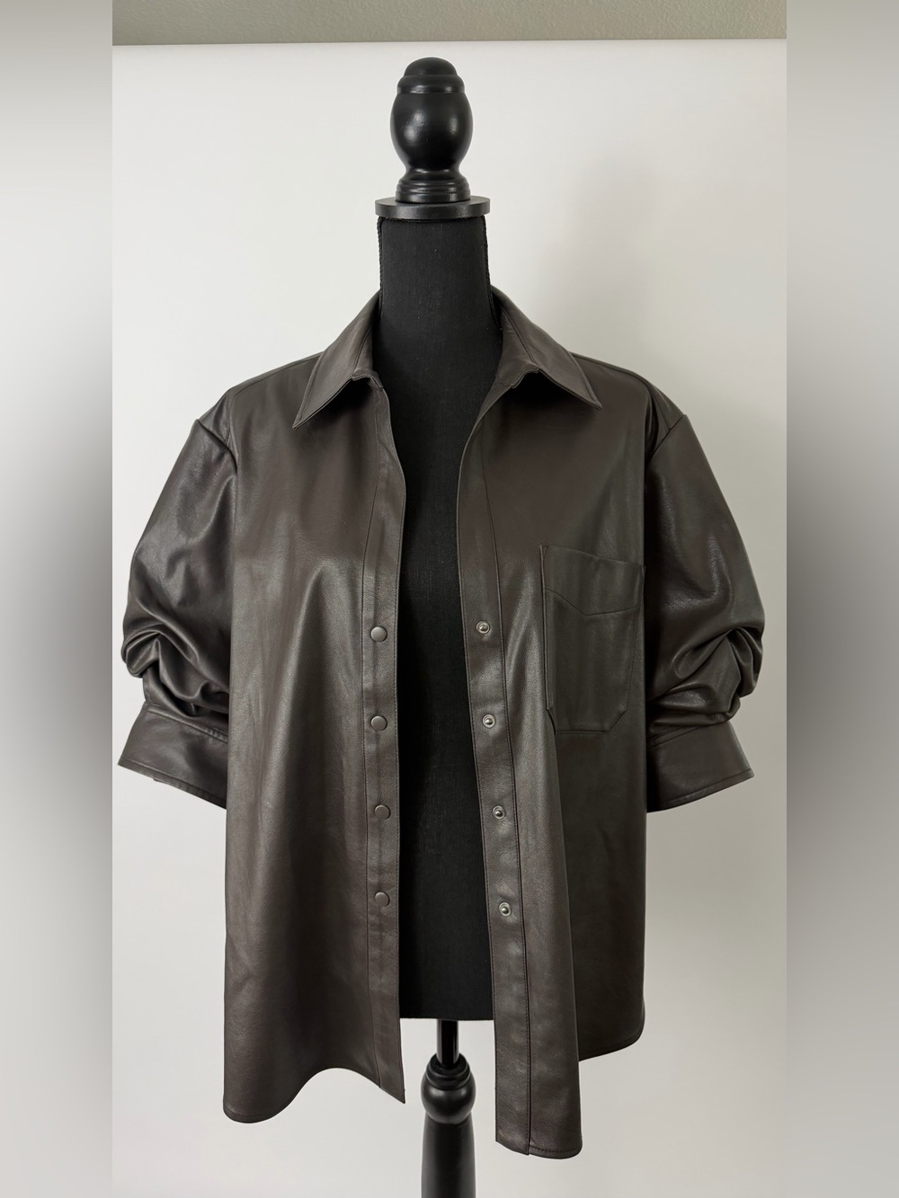 The Pia Vegan Leather Shirt - Picture 2 of 5